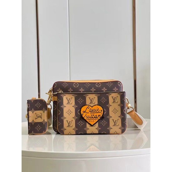 Replica perfetta Borsa a tracolla Louis Vuitton Trio Monogram Stripes Canvas M45965 Imitazione Outlet Online