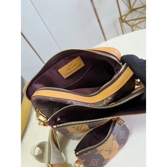 Replica perfetta Borsa a tracolla Louis Vuitton Trio Monogram Stripes Canvas M45965 Imitazione Outlet Online