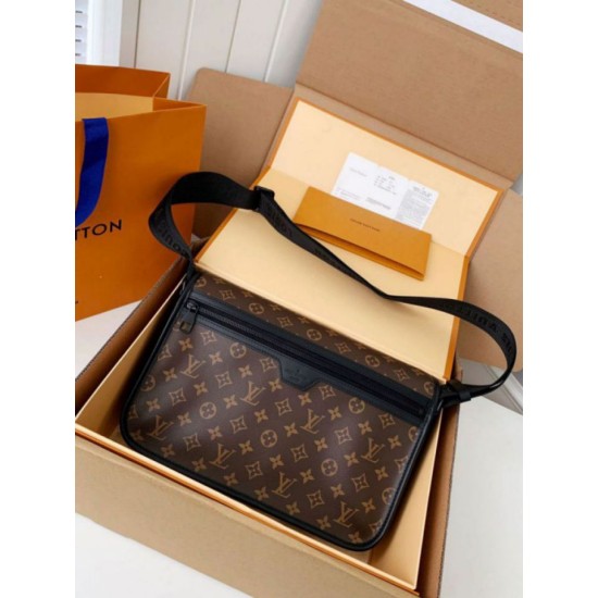 Perfette Qualità Repliche Louis Vuitton Archy Messenger MM Bag Monogram Macassar Canvas M46328 Imitazione