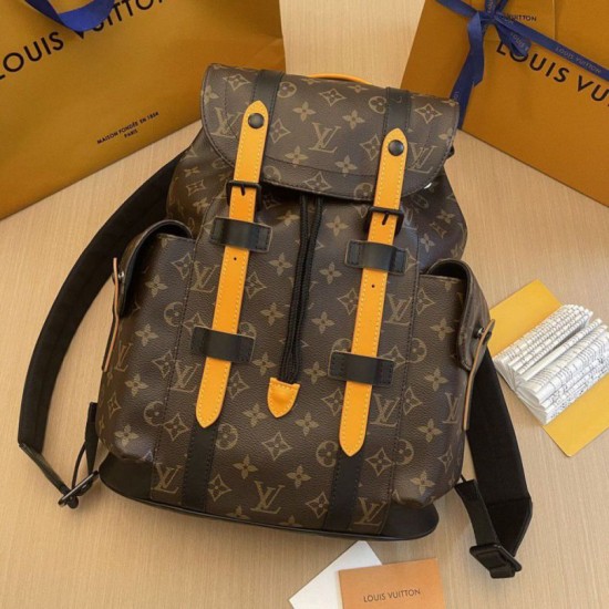 Replica perfetta Zaino Louis Vuitton Christopher MM Monogramma Tela Macassar M46686 Imitazione Outlet Online