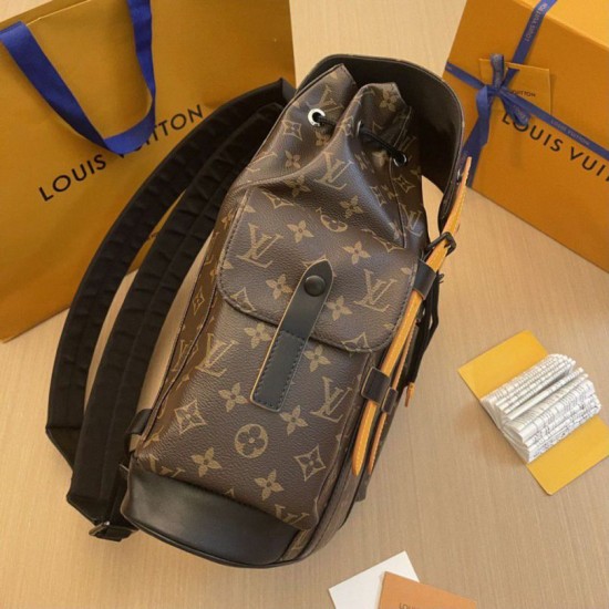Replica perfetta Zaino Louis Vuitton Christopher MM Monogramma Tela Macassar M46686 Imitazione Outlet Online
