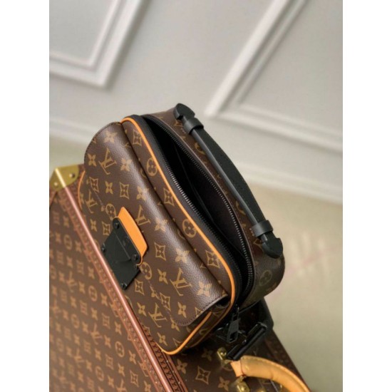 Replica perfetta Borsa a tracolla Louis Vuitton S-Lock Monogram Tela Macassar M46688 Imitazione Outlet Online