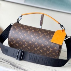 Replica perfetta Polochon morbido Louis Vuitton MM Borsa Monogram Macassar Canvas M46691 Imitazione Outlet Online