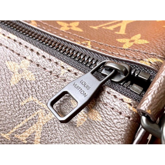 Replica perfetta Polochon morbido Louis Vuitton MM Borsa Monogram Macassar Canvas M46691 Imitazione Outlet Online