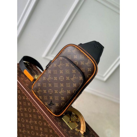 Migliore Repliche Borsa a tracolla Louis Vuitton Avenue NM Monogram Macassar Canvas M46718 Economiche Outlet Online