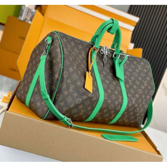 Replica perfetta Louis Vuitton Keepall Bandouliere 50 Borsa Tela Monogram Macassar M46774 Imitazione Outlet Online