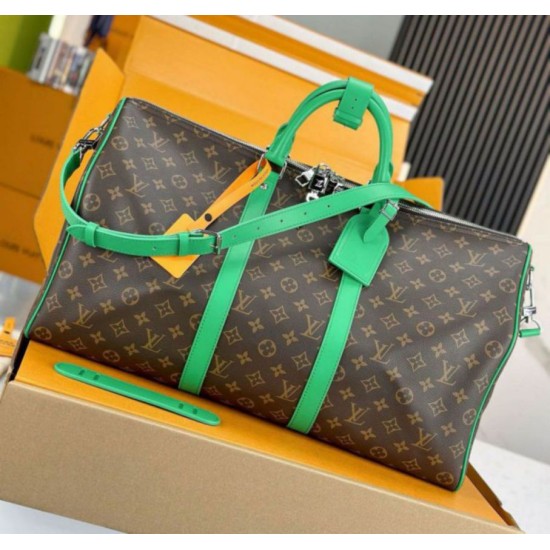 Replica perfetta Louis Vuitton Keepall Bandouliere 50 Borsa Tela Monogram Macassar M46774 Imitazione Outlet Online