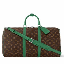 Replica perfetta Louis Vuitton Keepall Bandouliere 50 Borsa Tela Monogram Macassar M46774 Imitazione Outlet Online