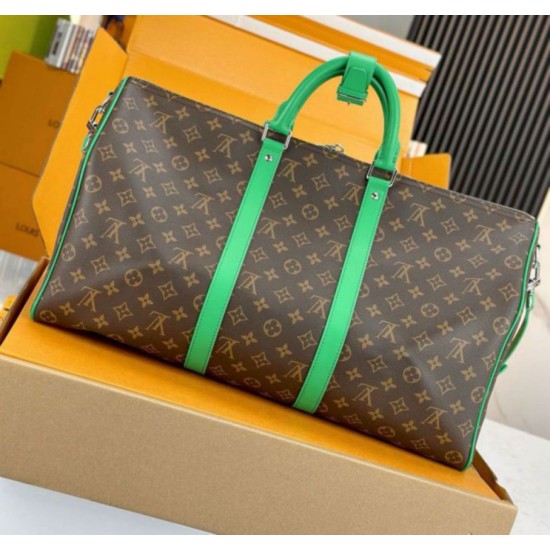 Replica perfetta Louis Vuitton Keepall Bandouliere 50 Borsa Tela Monogram Macassar M46774 Imitazione Outlet Online