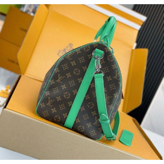 Replica perfetta Louis Vuitton Keepall Bandouliere 50 Borsa Tela Monogram Macassar M46774 Imitazione Outlet Online