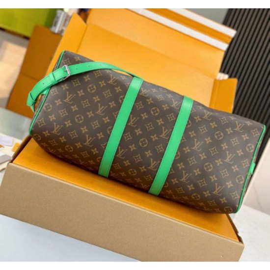 Replica perfetta Louis Vuitton Keepall Bandouliere 50 Borsa Tela Monogram Macassar M46774 Imitazione Outlet Online