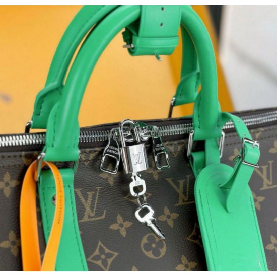 Replica perfetta Louis Vuitton Keepall Bandouliere 50 Borsa Tela Monogram Macassar M46774 Imitazione Outlet Online