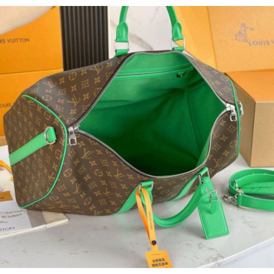 Replica perfetta Louis Vuitton Keepall Bandouliere 50 Borsa Tela Monogram Macassar M46774 Imitazione Outlet Online