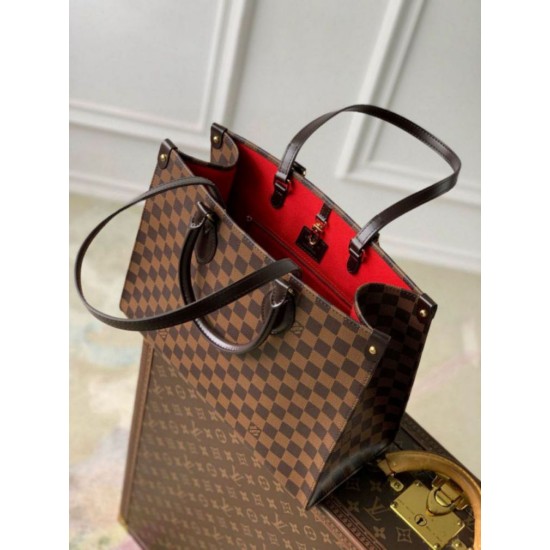 Miglior Falso Borsa Louis Vuitton OnTheGo MM Damier Ebene Tela N00065 Economiche Premium
