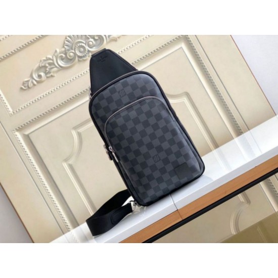 Replica perfetta Borsa a tracolla Louis Vuitton Avenue Damier Graphite Canvas N45302 Imitazione Outlet Online