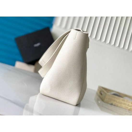 Replica perfetta YSL Saint Laurent LE 5 A 7 Borsa Tote Bea Bianca Granulata Imitazione Outlet Online