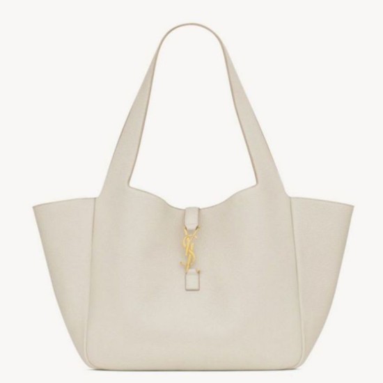 Replica perfetta YSL Saint Laurent LE 5 A 7 Borsa Tote Bea Bianca Granulata Imitazione Outlet Online