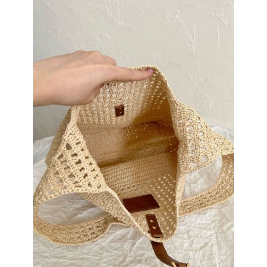 Miglior Falso YSL Saint Laurent Le 5 A 7 Borsa Tote Media Raffia Naturale Economiche Premium