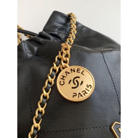 Repliche Borsa Mini Chanel 22 Pelle di Vitello Lucida AS3980 Nera Imitazioni False Online