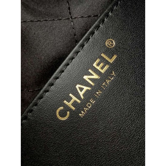 Repliche Borsa Mini Chanel 22 Pelle di Vitello Lucida AS3980 Nera Imitazioni False Online