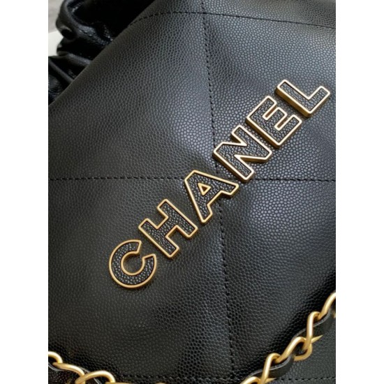 Repliche Borsa Grande Chanel 22 Pelle di Vitello Lucida AS3260 Nera Imitazioni False Online