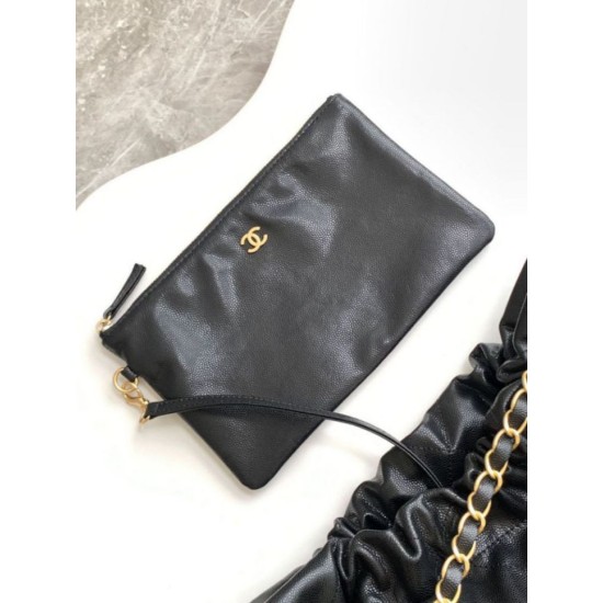 Repliche Borsa Grande Chanel 22 Pelle di Vitello Lucida AS3260 Nera Imitazioni False Online