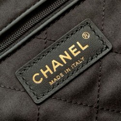 Repliche Borsa Grande Chanel 22 Pelle di Vitello Lucida AS3260 Nera Imitazioni False Online