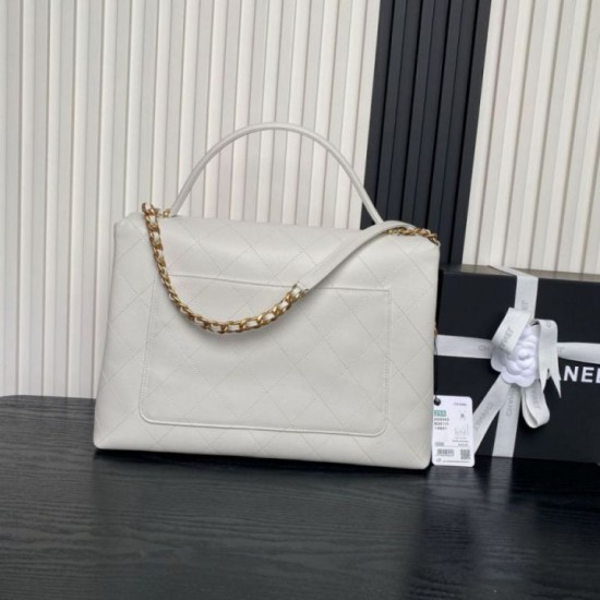 Repliche Borsa Maxi Flap Chanel Con Manico Superiore AS5543 Bianca Imitazioni False Online