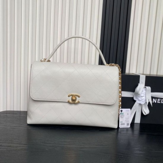 Repliche Borsa Maxi Flap Chanel Con Manico Superiore AS5543 Bianca Imitazioni False Online