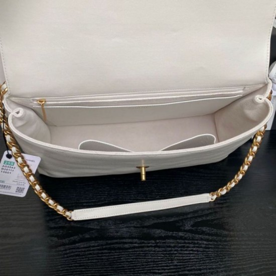 Repliche Borsa Maxi Flap Chanel Con Manico Superiore AS5543 Bianca Imitazioni False Online