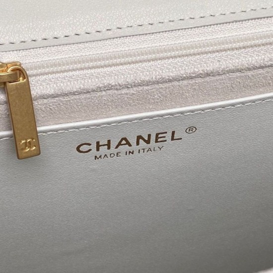 Repliche Borsa Maxi Flap Chanel Con Manico Superiore AS5543 Bianca Imitazioni False Online