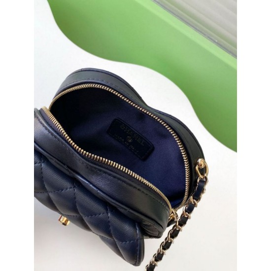 Repliche Borsa a Mano Chanel con Catena a Forma di Cuore AP2784 Nera Imitazioni False Online