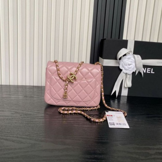 Repliche Borsa Mini Flap Chanel AS5758 Rosa Imitazioni False Online