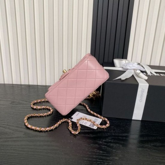 Repliche Borsa Mini Flap Chanel AS5758 Rosa Imitazioni False Online