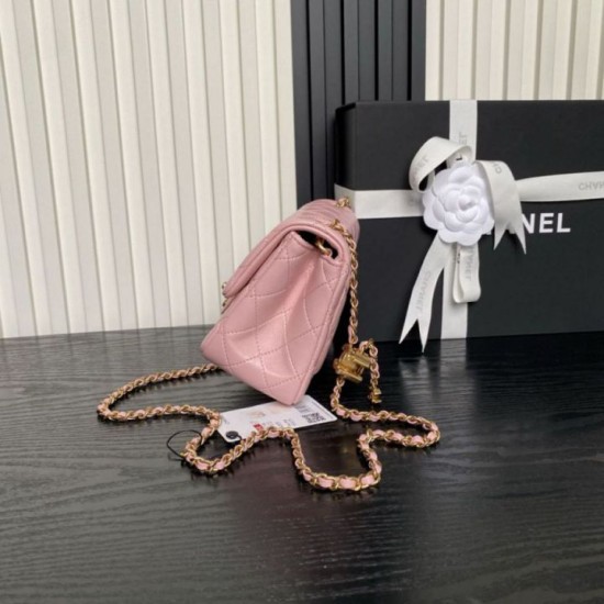 Repliche Borsa Mini Flap Chanel AS5758 Rosa Imitazioni False Online