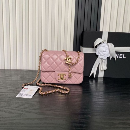 Repliche Borsa Mini Flap Chanel AS5758 Rosa Imitazioni False Online