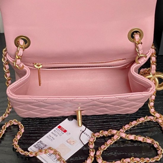 Repliche Borsa Mini Flap Chanel AS5758 Rosa Imitazioni False Online