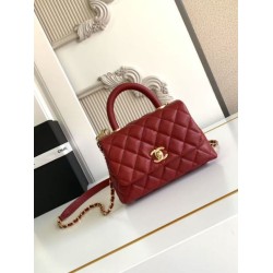 Repliche Borsa a Mano Chanel con Manico Superiore AS2215 Rosso Imitazioni False Online