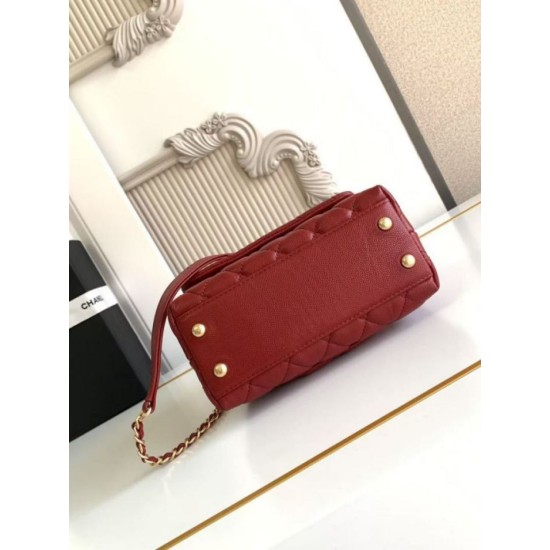 Repliche Borsa a Mano Chanel con Manico Superiore AS2215 Rosso Imitazioni False Online