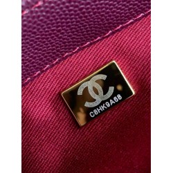 Repliche Borsa Chanel con patta e manico superiore AS2215 Borgogna Imitazioni False Online