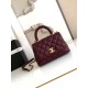 Repliche Borsa Chanel con patta e manico superiore AS2215 Borgogna Imitazioni False Online