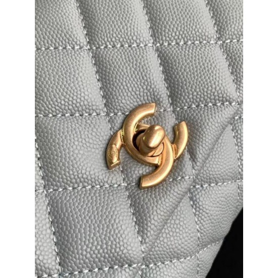 Repliche Borsa Chanel con patta e manico superiore AS2215 Azzurro Imitazioni False Online