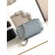 Repliche Borsa Chanel con patta e manico superiore AS2215 Azzurro Imitazioni False Online