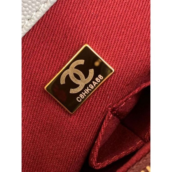 Repliche Borsa Chanel con patta e manico superiore AS2215 Azzurro Imitazioni False Online