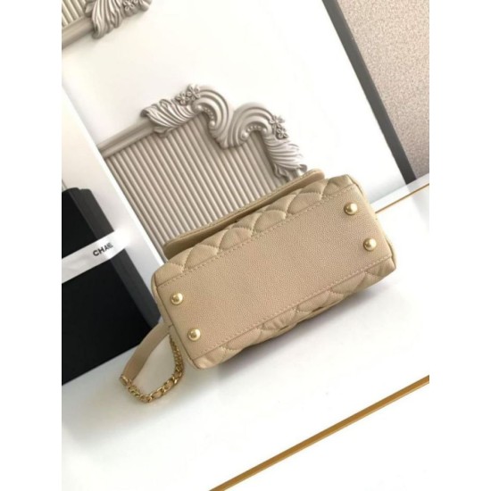 Repliche Borsa Chanel con patta e manico superiore AS2215 Albicocca Imitazioni False Online