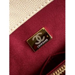 Repliche Borsa Chanel con patta e manico superiore AS2215 Albicocca Imitazioni False Online