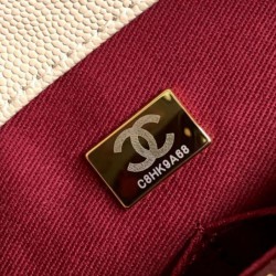 Repliche Borsa Chanel con patta e manico superiore AS2215 Albicocca Imitazioni False Online