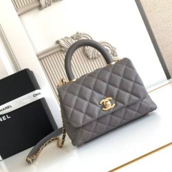 Repliche Borsa Chanel con patta e manico superiore AS2215 Grigio Imitazioni False Online