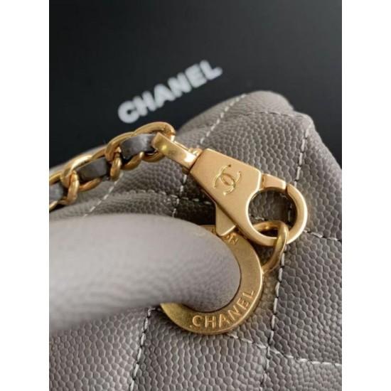Repliche Borsa Chanel con patta e manico superiore AS2215 Grigio Imitazioni False Online