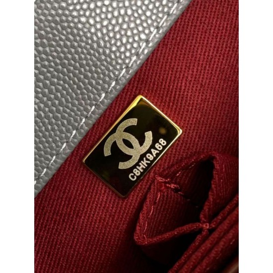 Repliche Borsa Chanel con patta e manico superiore AS2215 Grigio Imitazioni False Online